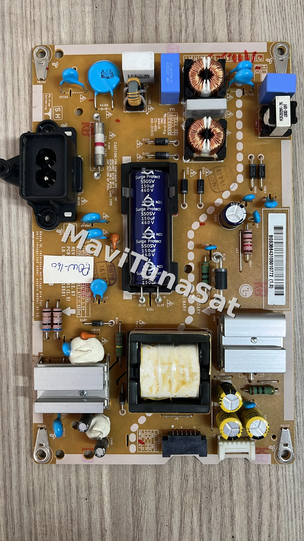 EAY64310501, EAX66851301 (1.5), LGP43DSI-16CH1, REV1.0, EAX66851301(1.5) LG 43LH590V-ZA, Power Board, Besleme, LC430DUE-FJA1