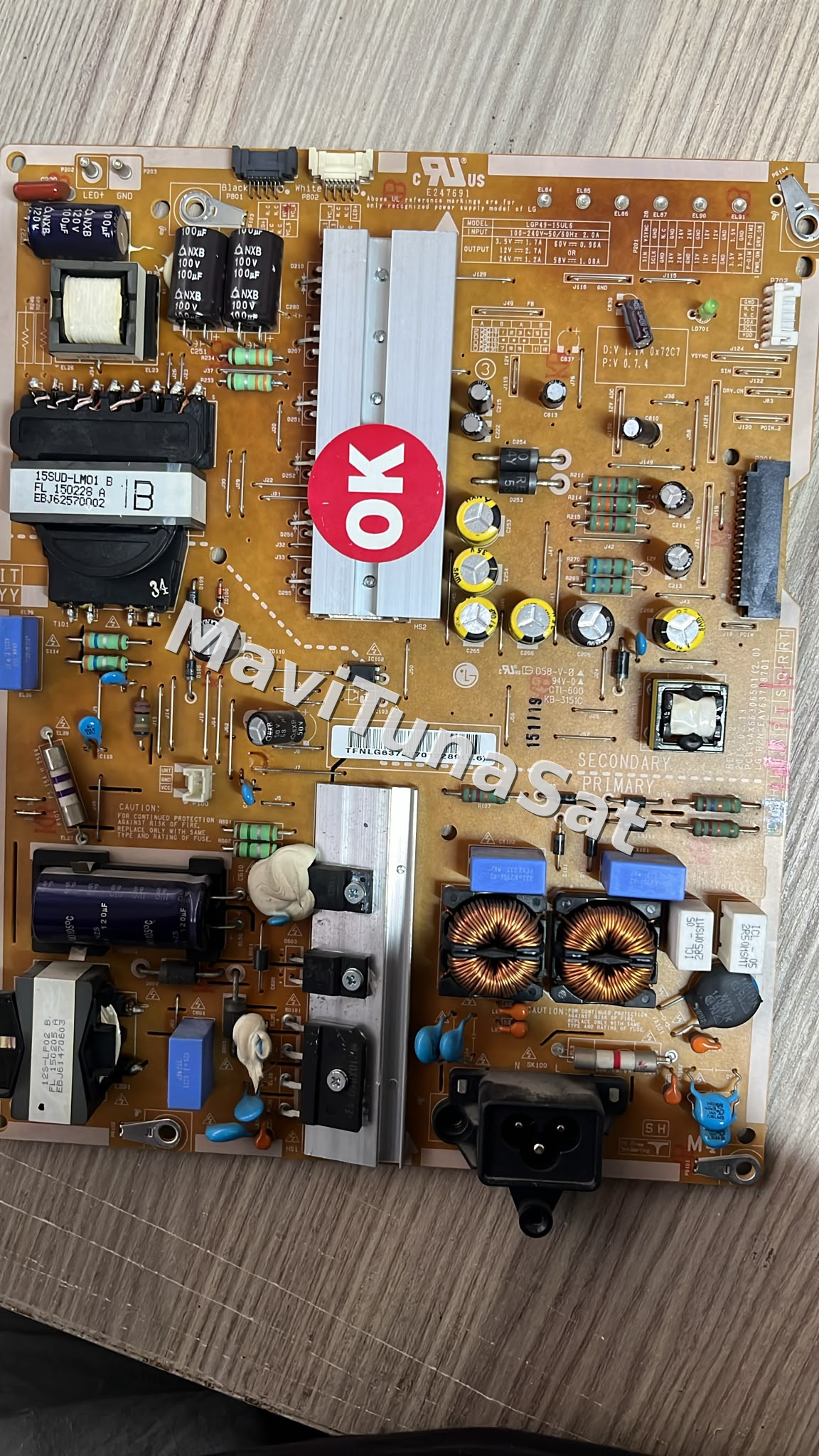 EAX66306501 (1.9), EAY63788701, EAX66306501, LGP49-15UL6, 3PCR00927B, PLDK-L404A, LG 49UF8507-ZB, POWER BOARD, LC490EQE (XH)(F1), LG DISPLAY