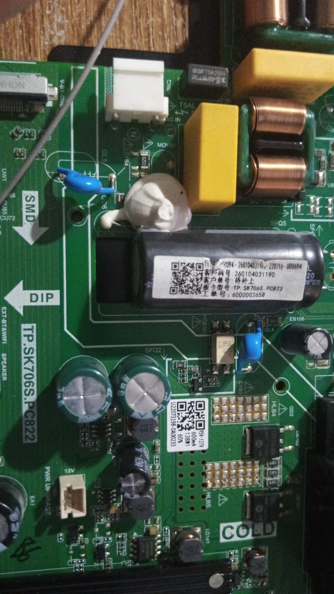 TP.SK706S.PC822 , Axen Ax50FIL403/0216 , Main Board , PT500GT04